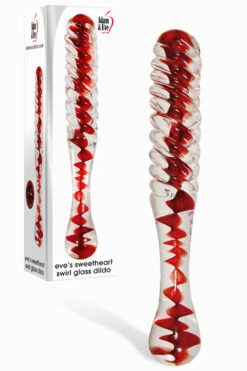 Adam and Eve Sweetheart Swirl 8.7" Glass Dildo