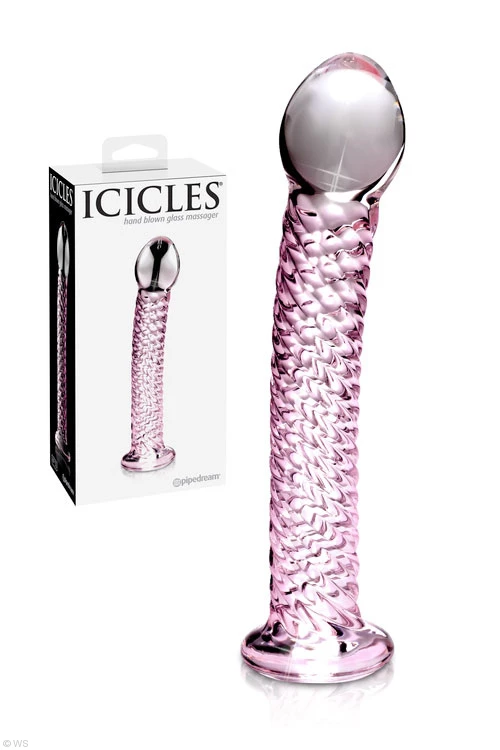 Pipedream 7" Ribbed Glass Dildo 1 Pipedream 7" Ribbed Glass Dildo