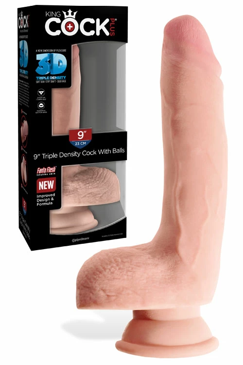 Pipedream King Cock Triple Density 9" Dildo With Balls 1 Pipedream King Cock Triple Density 9" Dildo With Balls