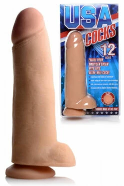 USA Cocks Dual Layer 12" Realistic Dildo with Balls & Suction Cup