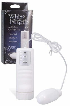 Doc Johnson White Nights - 2.5" Bullet Vibrator with Remote Control
