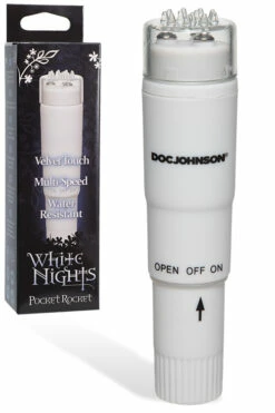 Doc Johnson White Nights Pocket Rocket - 4" Clitoral Vibrator