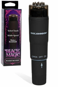 Doc Johnson Black Magic Pocket Rocket - 4" Clitoral Vibrator