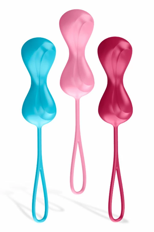 Satisfyer 7" Weighted Hourglass Kegel Balls (3 Pce Set) 1 Satisfyer 7" Weighted Hourglass Kegel Balls (3 Pce Set)