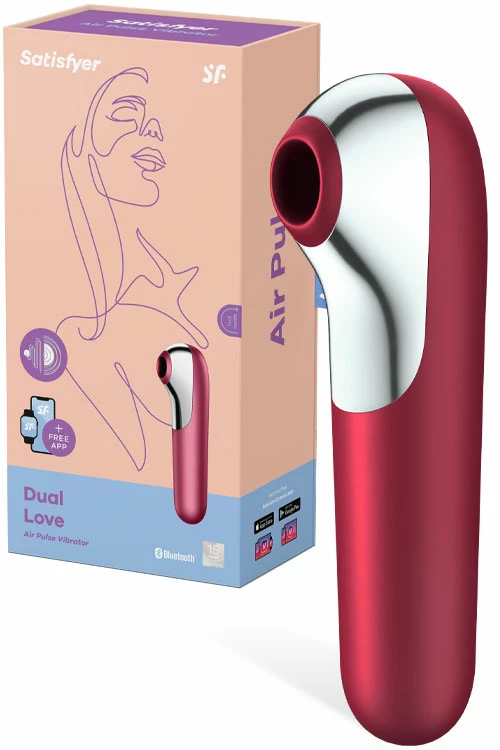 Satisfyer Dual Love - 6.3" Clitoral Stimulator with Air Pulse Tech, Vibration & App Control 1 Satisfyer Dual Love - 6.3" Clitoral Stimulator with Air Pulse Tech, Vibration & App Control