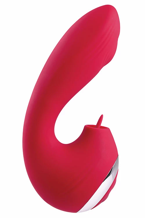 Adam and Eve 5.8" Clitoral & G-Spot Loving Thumping Vibrator with Tongue 2 Adam and Eve 5.8" Clitoral & G-Spot Loving Thumping Vibrator with Tongue - Image 2