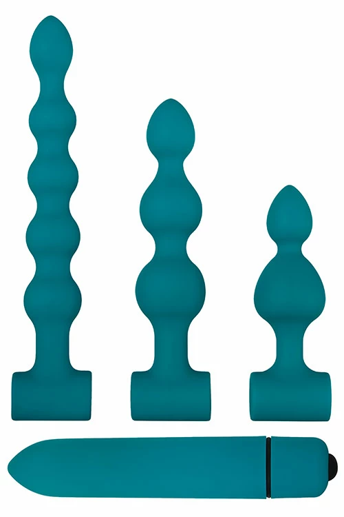 Adam and Eve Vibrating Bumpy Anal Bead Set (4 Pce) 2 Adam and Eve Vibrating Bumpy Anal Bead Set (4 Pce) - Image 2