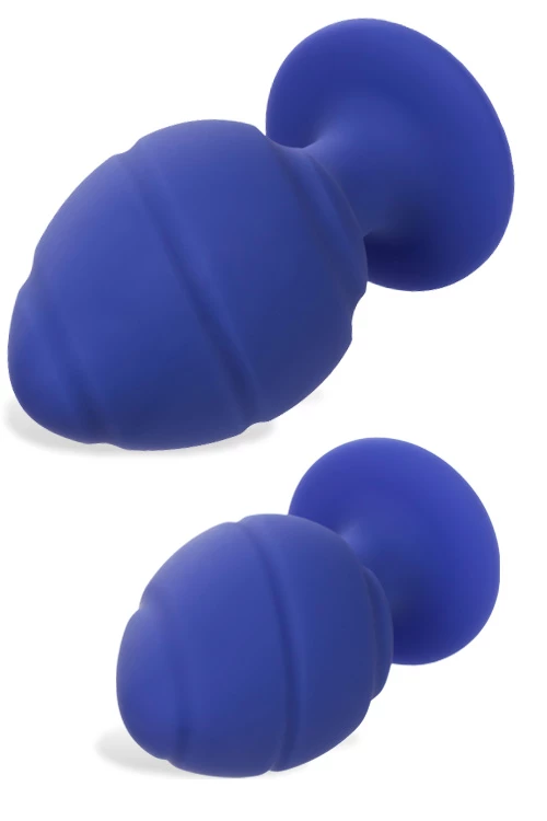 California Exotic Cheeky Purple Silicone Butt Plug Set (2 Pce) 2 California Exotic Cheeky Purple Silicone Butt Plug Set (2 Pce) - Image 2
