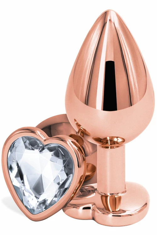 Nsnovelties 3.2" Butt Plug With Crystal Heart Base 2 Nsnovelties 3.2" Butt Plug With Crystal Heart Base - Image 2