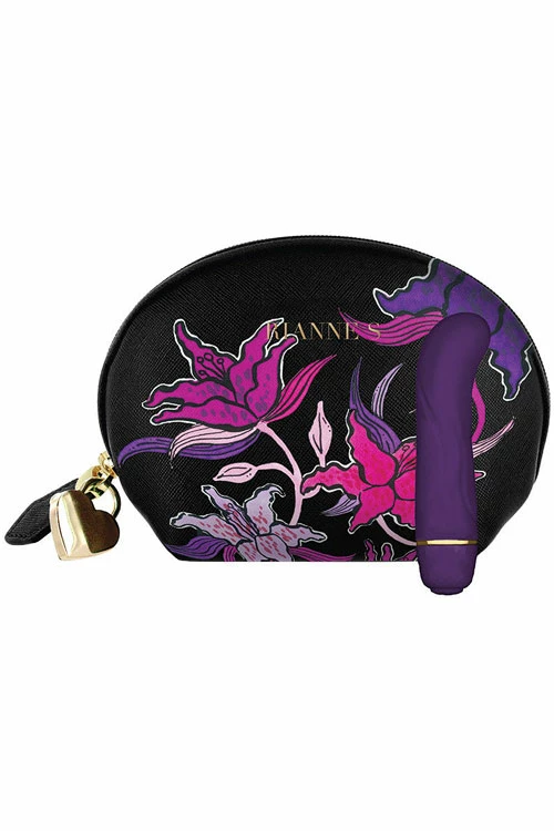 Rianne S 4.7" Mini Silicone G-Spot Vibrator with Floral Cosmetic Bag 2 Rianne S 4.7" Mini Silicone G-Spot Vibrator with Floral Cosmetic Bag - Image 2