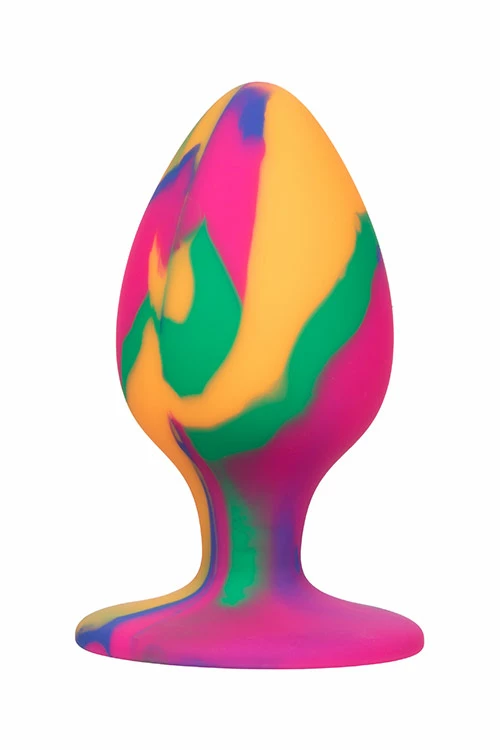 California Exotic Cheeky Tie-Dye Silicone Butt Plug - Large 2 California Exotic Cheeky Tie-Dye Silicone Butt Plug - Large - Image 2