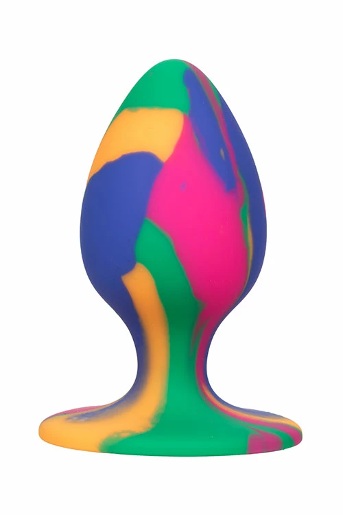 California Exotic Cheeky Tie-Dye Silicone Butt Plug - Medium 2 California Exotic Cheeky Tie-Dye Silicone Butt Plug - Medium - Image 2