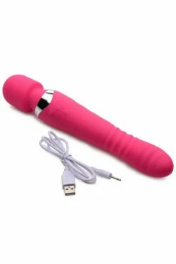 Inmi 10.75" Thrusting Vibrating Double-Ended Silicone Wand -Women's Sex Toys Shop large 3 109