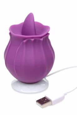 Inmi Bloomgasm Wild Violet - 3" Clitoral Vibrator with Licking Tongue -Women's Sex Toys Shop large 3 125
