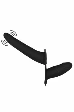 OUCH! 6.1" Double Vibrating Silicone Adjustable Strap-On -Women's Sex Toys Shop large 3 197