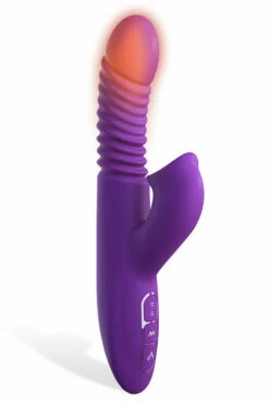 Pipedream Thrusting 9.5" Rabbit Vibrator With Heat Function & Petal Stimulator -Women's Sex Toys Shop large 3 322
