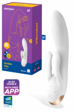 Satisfyer Double Flex Clitoral and G-Spot Rabbit Vibrator -Women's Sex Toys Shop large 3 359