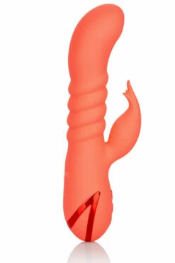 California Exotic Thrusting Ribbed Silicone 7.9" Rabbit Vibrator -Women's Sex Toys Shop large 3 400