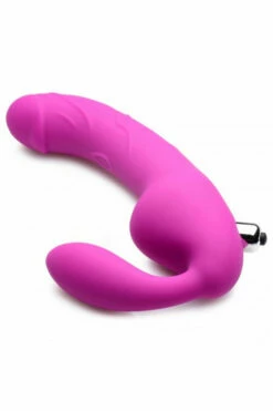 Strap U 8.5" Silicone Vibrating Strapless Strap-On Dildo -Women's Sex Toys Shop large 3 469