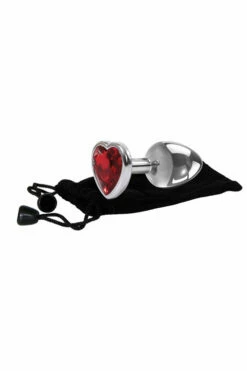 Adam and Eve Small 2.81" Metal Butt Plug with Jewel Heart Base -Women's Sex Toys Shop large 3 544