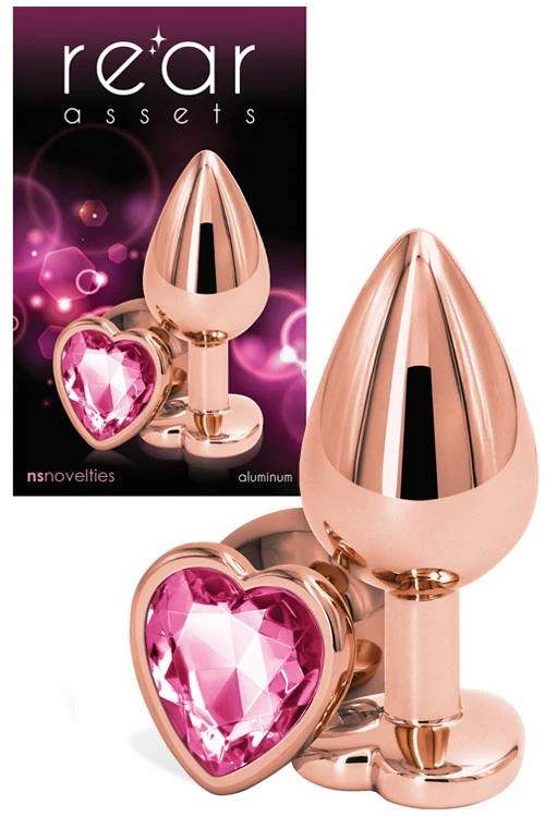 Nsnovelties 3.2" Butt Plug With Crystal Heart Base 3 Nsnovelties 3.2" Butt Plug With Crystal Heart Base - Image 3