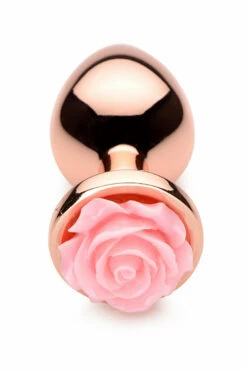Booty Sparks Rose Gold Butt Plug with Pink Flower - Medium -Women's Sex Toys Shop large 3 584