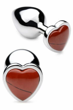 Booty Sparks Gemstones Red Jasper Heart Anal Plug -Women's Sex Toys Shop large 3 595