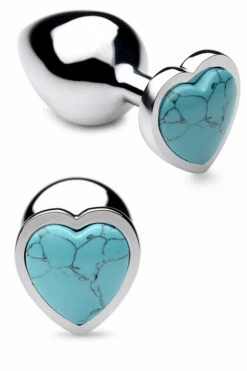 Booty Sparks Gemstones Turquoise Heart Anal Plug 6 Booty Sparks Gemstones Turquoise Heart Anal Plug -Women's Sex Toys Shop large 3 596