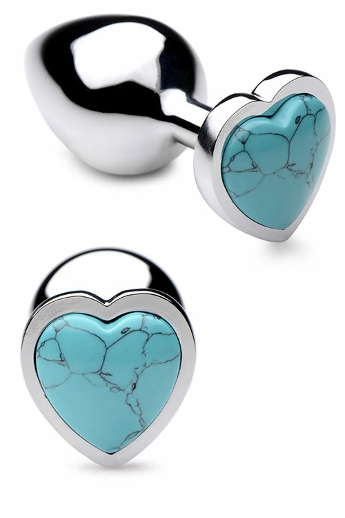Booty Sparks Gemstones Turquoise Heart Anal Plug 3 Booty Sparks Gemstones Turquoise Heart Anal Plug - Image 3