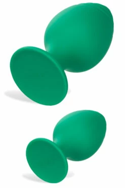 California Exotic Cheeky Green Silicone Butt Plug Set (2 Pce) -Women's Sex Toys Shop large 3 599
