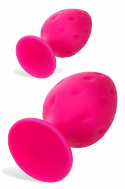 California Exotic Cheeky Pink Silicone Butt Plug Set (2 Pce) -Women's Sex Toys Shop large 3 600