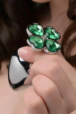 Booty Sparks Lucky Clover 2.6" Metal Butt Plug -Women's Sex Toys Shop large 3 609