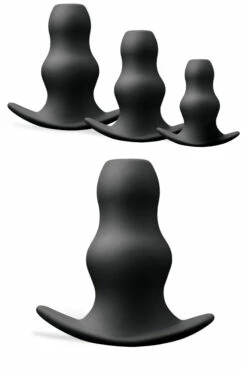 Nsnovelties Hollow Rippled Silicone Butt Plug Set (3 Pce) -Women's Sex Toys Shop large 3 612
