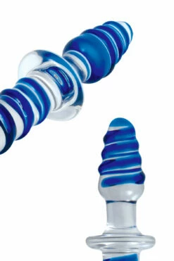 Adam and Eve Double-Ended Twisted Glass Dildo with Plug -Women's Sex Toys Shop large 3 666