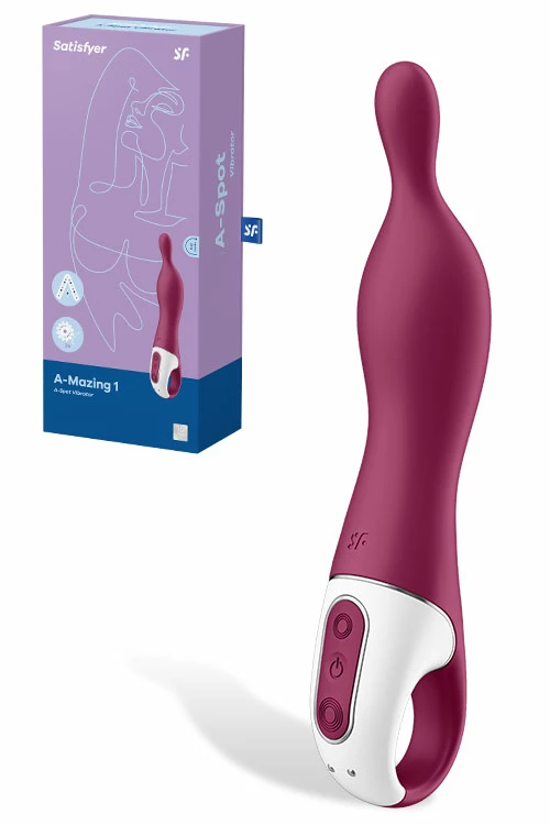 Satisfyer 8.5" Rechargeable A-Mazing 1 A-Spot Vibrator 4 Satisfyer 8.5" Rechargeable A-Mazing 1 A-Spot Vibrator - Image 4