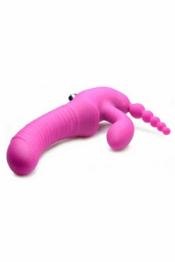 Strap U 9" Silicone Vibrating Strapless Strap-On Triple Dildo 8 Strap U 9" Silicone Vibrating Strapless Strap-On Triple Dildo -Women's Sex Toys Shop large 4 404