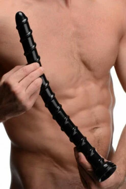 Hosed Flexible Textured 18" Anal Snake with Suction Base -Women's Sex Toys Shop large 4 458