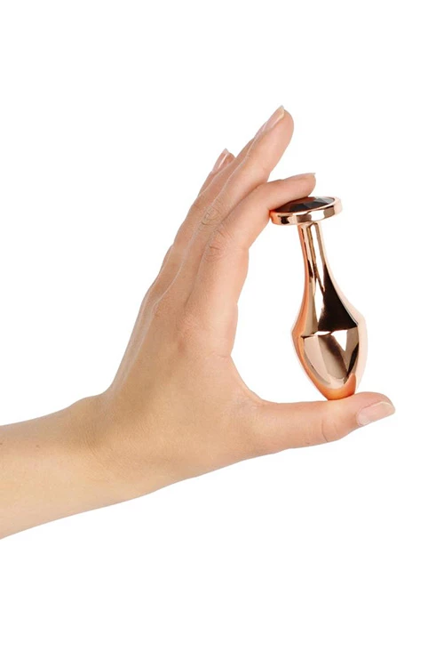 Rosy Gold Nouveau - 3.7" Metal Butt Plug 4 Rosy Gold Nouveau - 3.7" Metal Butt Plug - Image 4