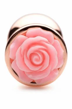 Booty Sparks Rose Gold Butt Plug with Pink Flower - Medium -Women's Sex Toys Shop large 4 488