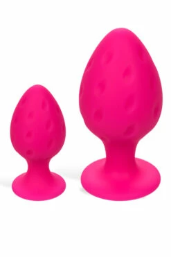 California Exotic Cheeky Pink Silicone Butt Plug Set (2 Pce) -Women's Sex Toys Shop large 4 504