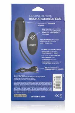 California Exotic 2.75” Rechargeable Vibrating Silicone Egg with Remote -Women's Sex Toys Shop large 4 643