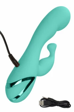 California Exotic 8.25" Double Rumble Silicone Rabbit with Flicking Teaser -Women's Sex Toys Shop large 5 244