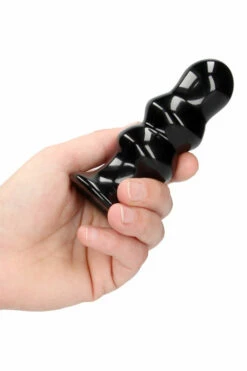 Shots Ribbly - 4.33" Handblown Glass Vibrating Anal Plug with Suction Cup & Remote Control -Women's Sex Toys Shop large 5 317