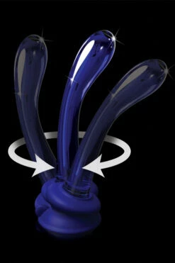 Pipedream 7.1" Curved Glass Wand Massager with Suction Base -Women's Sex Toys Shop large 5 385