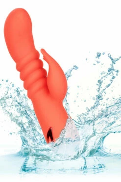 California Exotic Thrusting Ribbed Silicone 7.9" Rabbit Vibrator -Women's Sex Toys Shop large 6 164